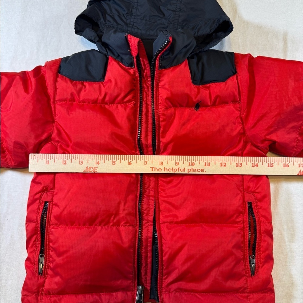 Kid’s Polo by Ralph Lauren Red and Black Puffer Jacket - no size tag, see photos - Picture 6 of 8